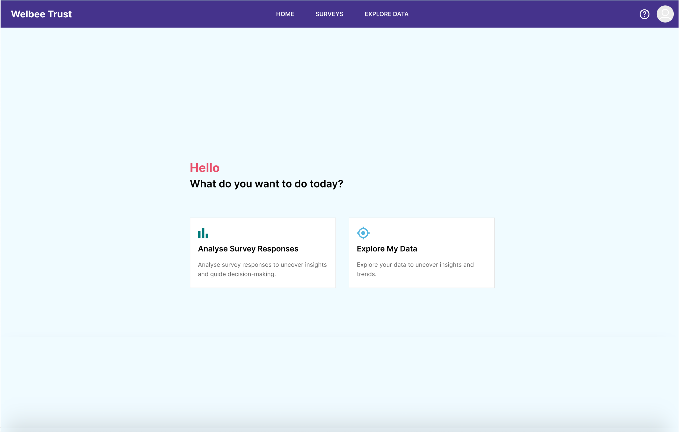 Insights Survey AI 2 Image showing you can choose to ask for insights of surveys and all your data
