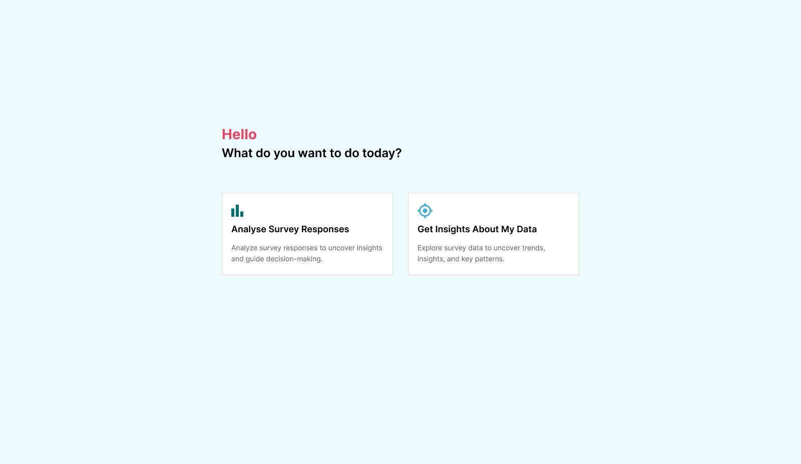 Screenshot 2024-09-05 at 16.37.06 Image of ChatGPT lookalike showing you can search and ask questions about surveys and your wider data.